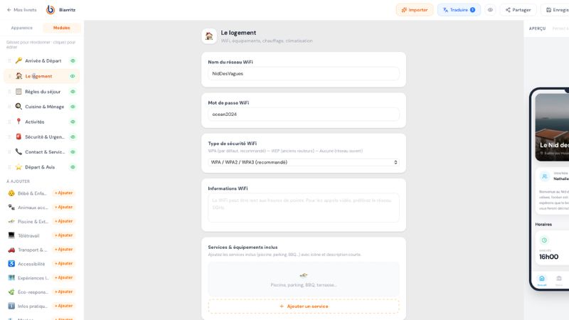 selectionner les modules du livret